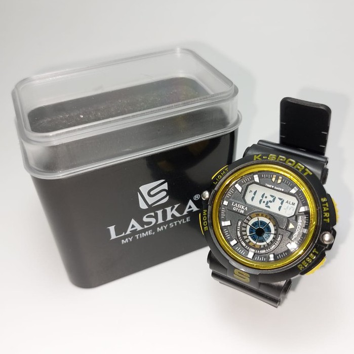 Water Resist Jam Tangan Digital Lasika Type 7136 Series Hitam Free Box Premium