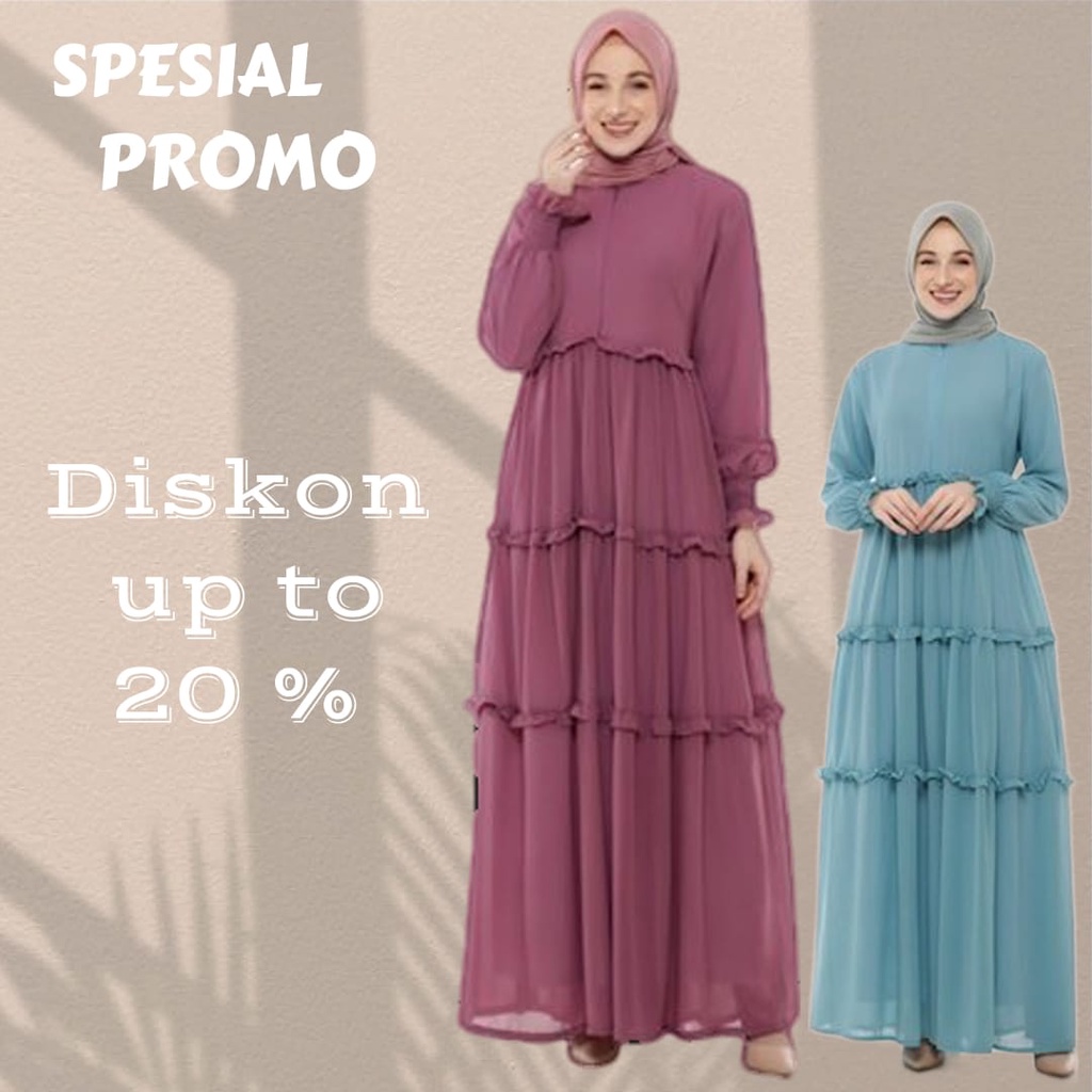 PROMO COD - HASNA DRESS ATASAN WANITA FASHION MUSLIM MODEL KOREA TERBARU KEKINIAN TRENDI 2022 GRATIS