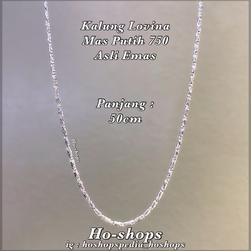 kalung mas putih kadar 750 asli emas panjang 50cm