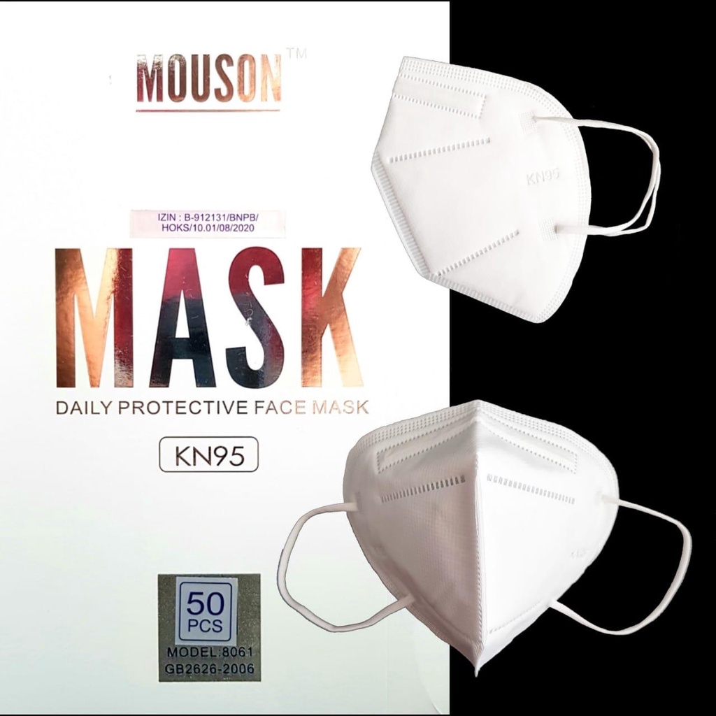 (MASKER KN95) MOUSON KN95 MASKER 5 PLY - DAILY PROTECTIVE FACE MASK 5 PLY 1 DUS ISI 50 PCS