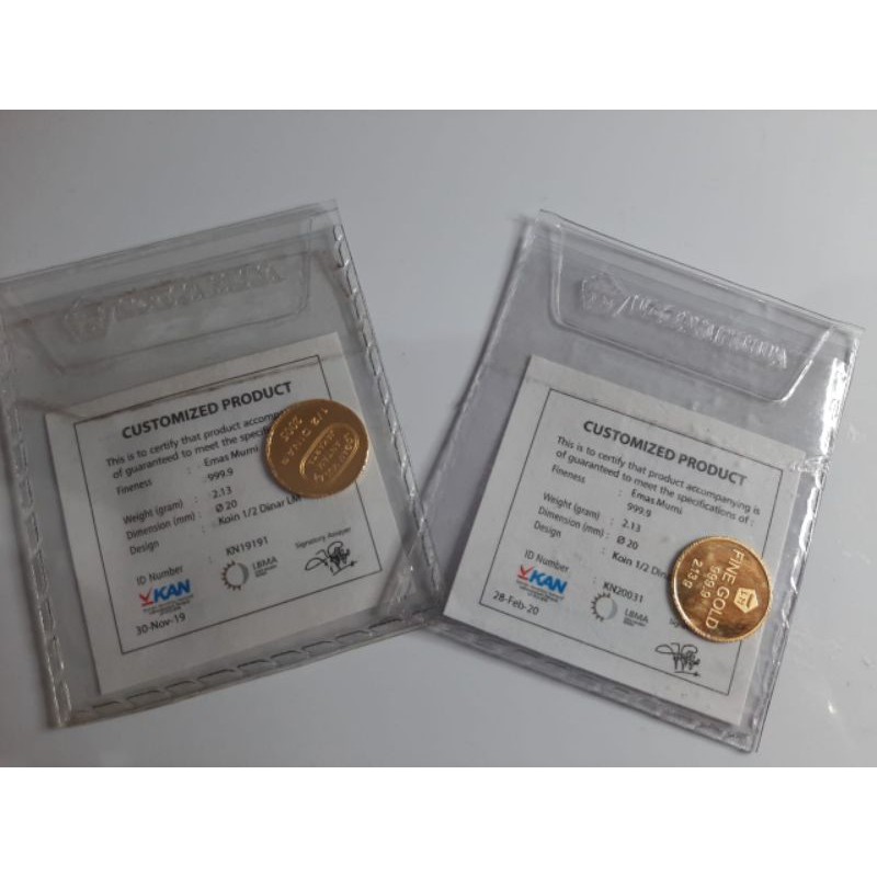 1/2 dinar Antam Fine Gold 999.9