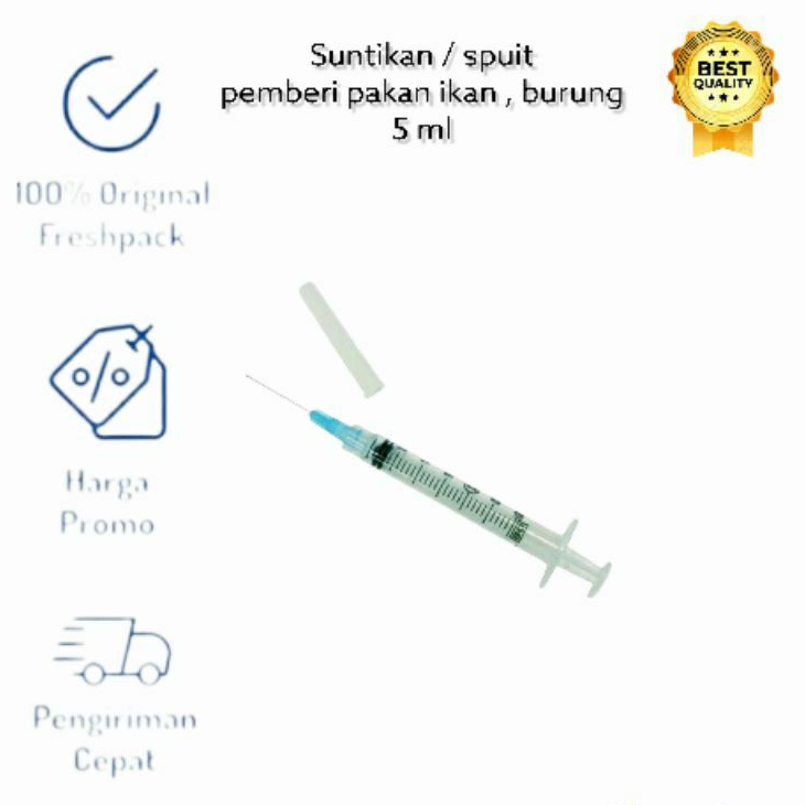 Suntikan 5 ml / Suntikan atau spuit pemberi makan ikan dan burung