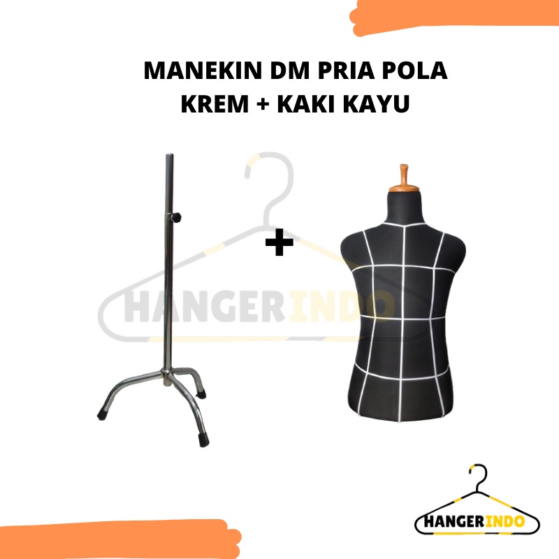 Manekin Pria DM Pola Hitam Kaki Besi | Manekin Jas | Manekin Pria Dewasa | Manekin Setengah Badan Pria | Patung Baju Pria | Patung Manekin Cowok