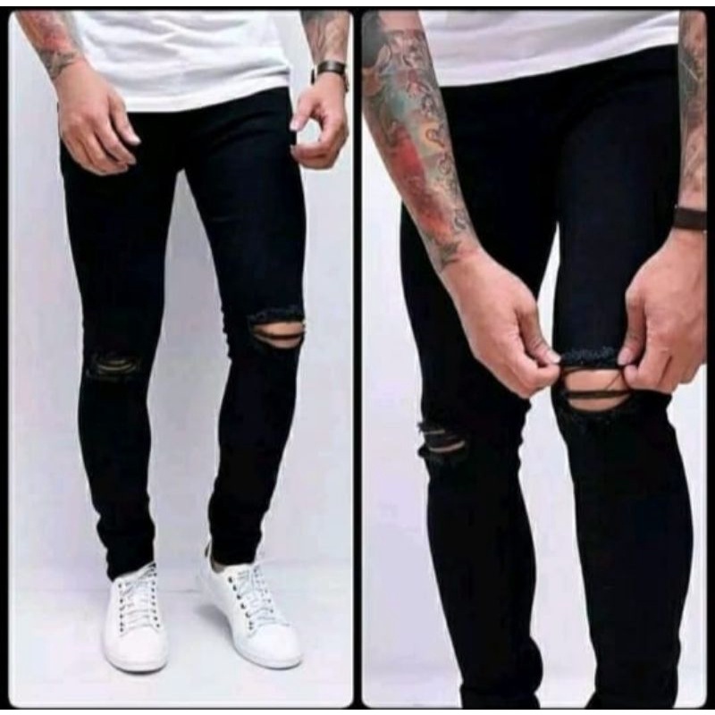 celana jeans distro pria model sobek terbaru