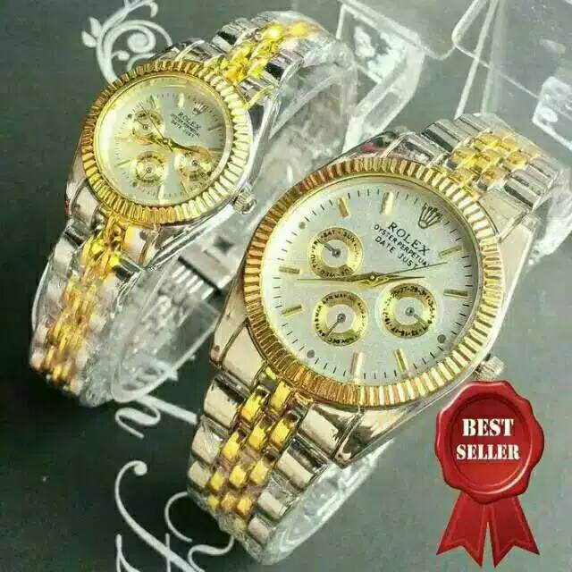 Jam Tangan Couple Rolex Konbinasi Rantai (Dikirim Dari Jakarta)