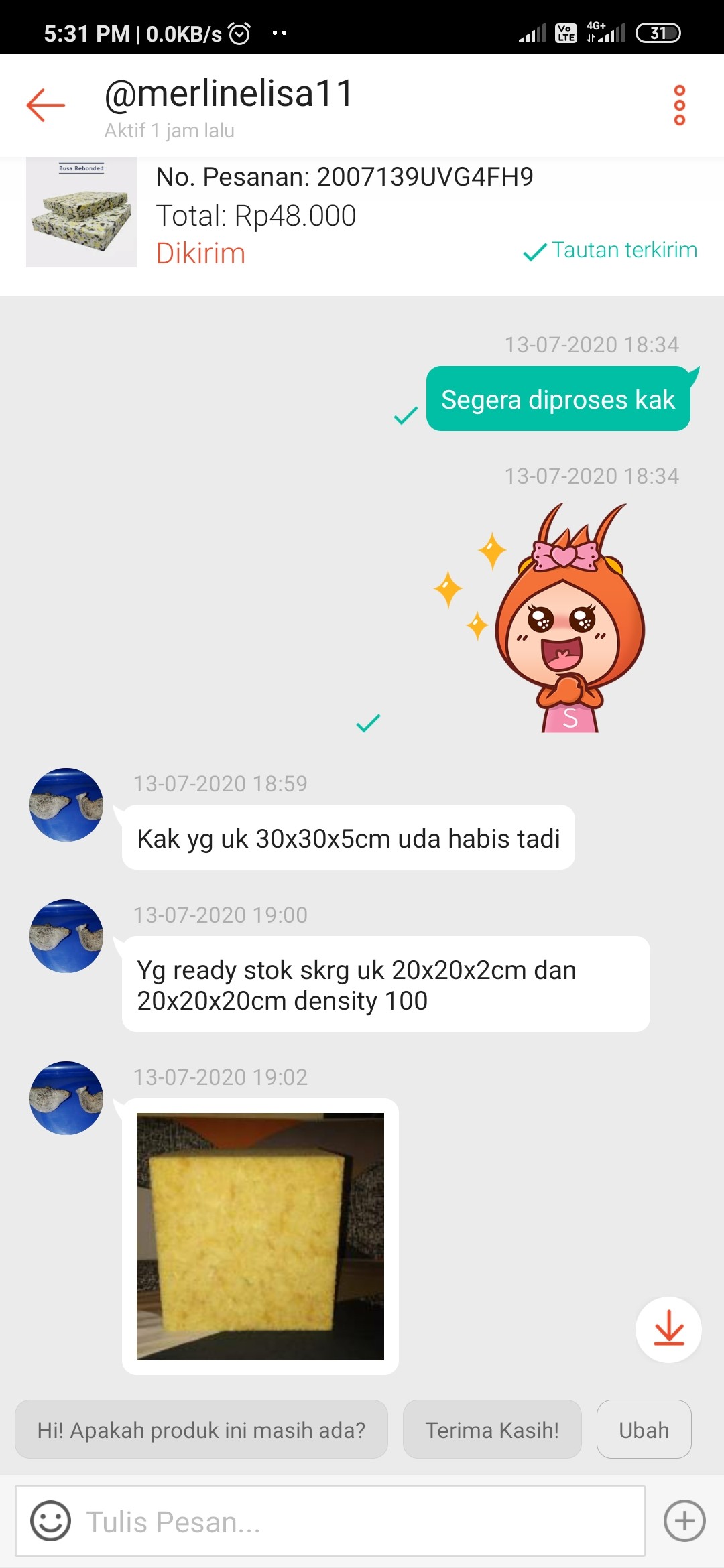 Busa Rebonit Padat (busa Rebonded / Rebonded Foam) Density 60 Sampai 120