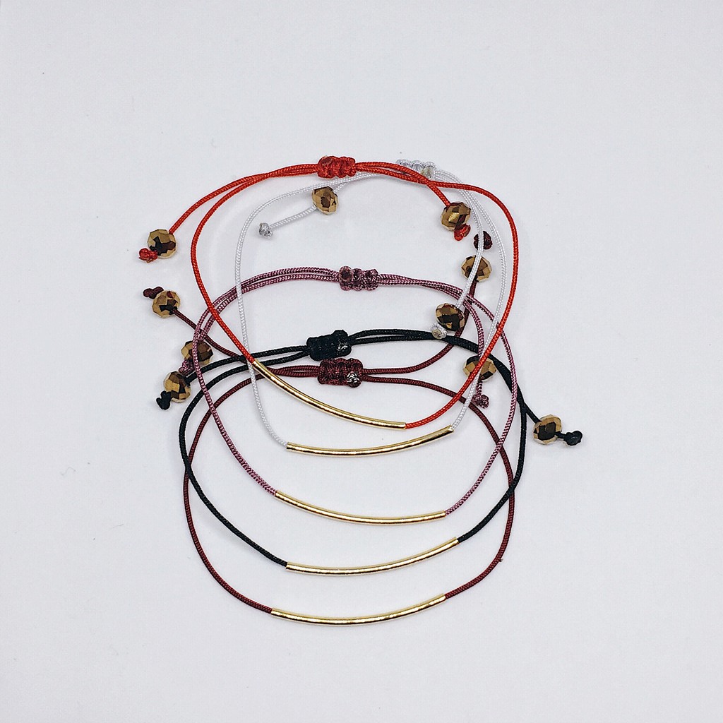 Gold Curved Tube Bracelet - Gold Plated