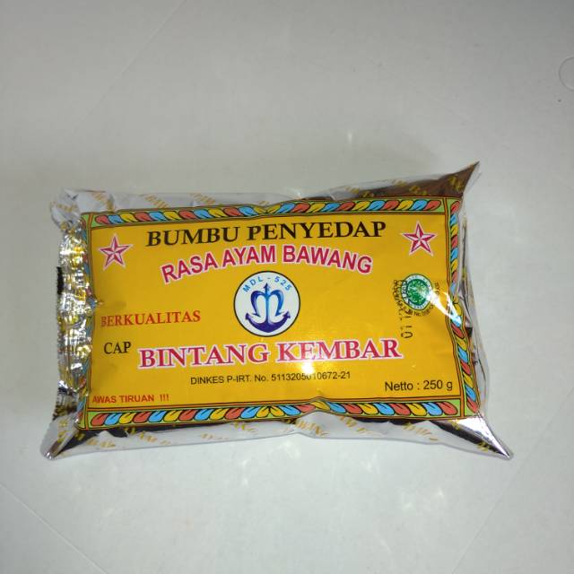 

Bumbu penyedap rasa ayam bawang cap bintang kembar 250gr