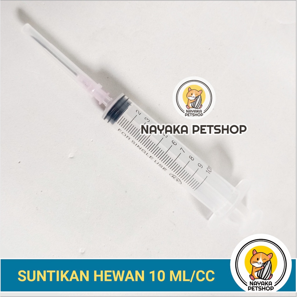 Suntikan Hewan 10 ml cc Obat Syringe Spuit Alat Suntik Vaksin Jarum Spet Injeksi Ternak Kucing Anjing Musang Kelinci