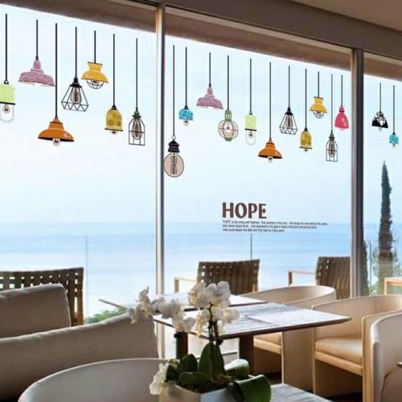 Wallsticker Lampu gantung wall sticker lamp sticker dinding go  god