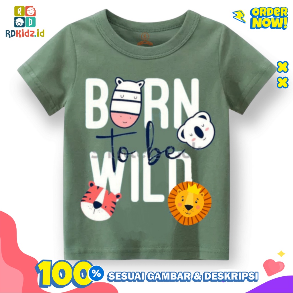 Rdkidzid Atasan Anak Laki-Laki / Kaos Anak Laki-Laki / Baju Anak Laki-Laki Motif Born tobe Wild