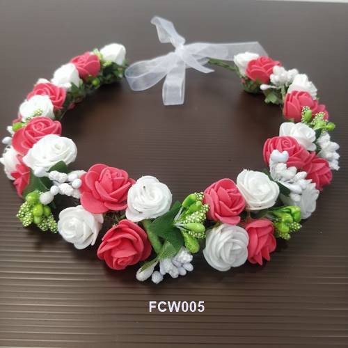 [PALING MURAH] FLOWER CROWN MERAH PUTIH AKSESORIS PESTA ANAK HIJAB FCW005