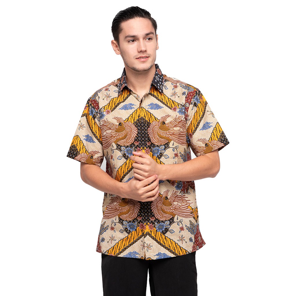 Agrapana Baju  Batik  Pria  Lengan Pendek Batik  Premium 