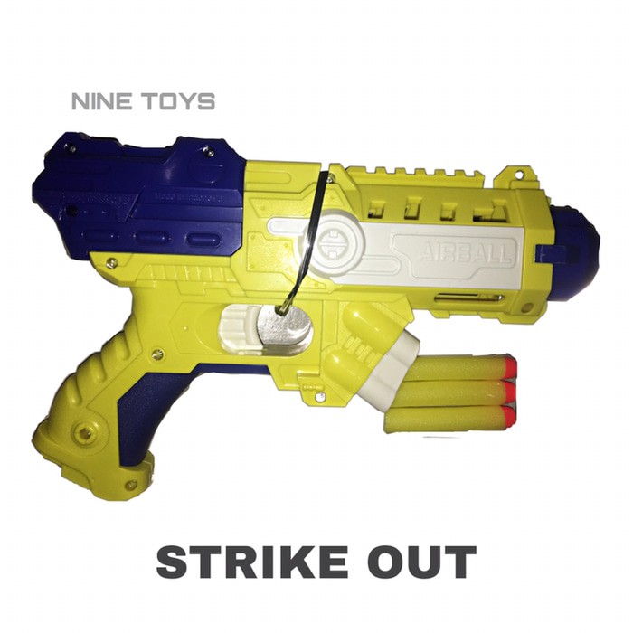 Mainan Anak Tembakan Pistol Nerf Airball Strike Out Peluru Busa