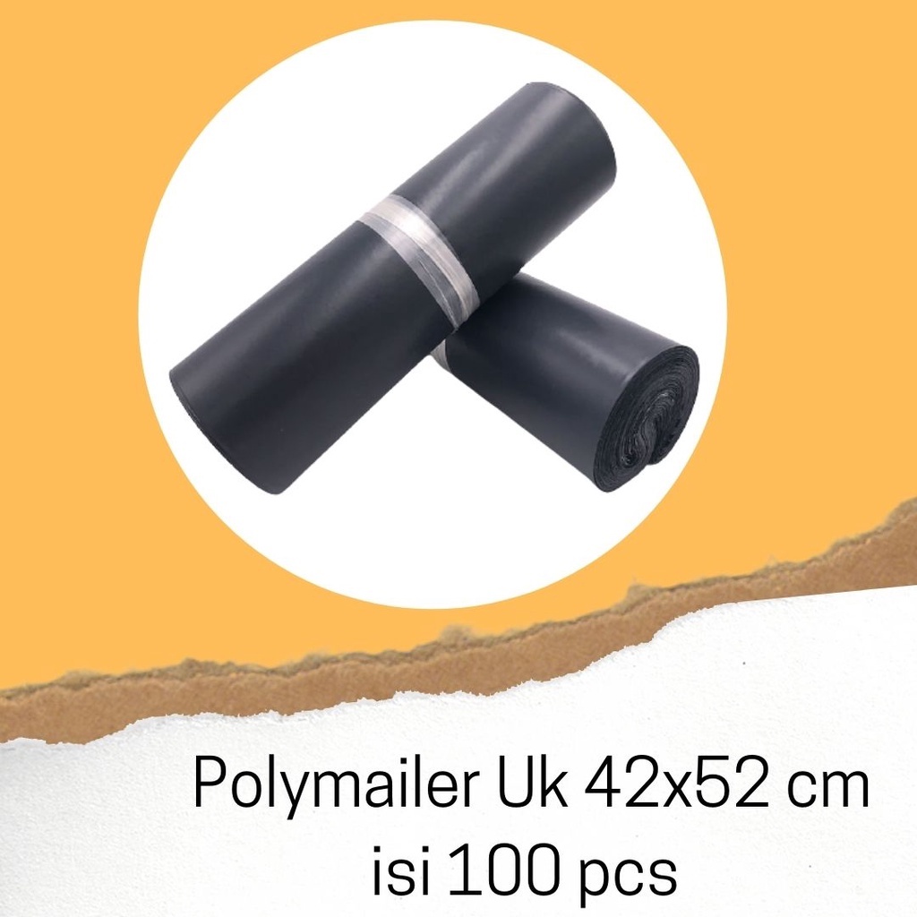 

TweedyTgr - Polymailer Amplop Bag Plastik Packing tebal uk 42x52 isi 100 lembar - Hitam 42x52