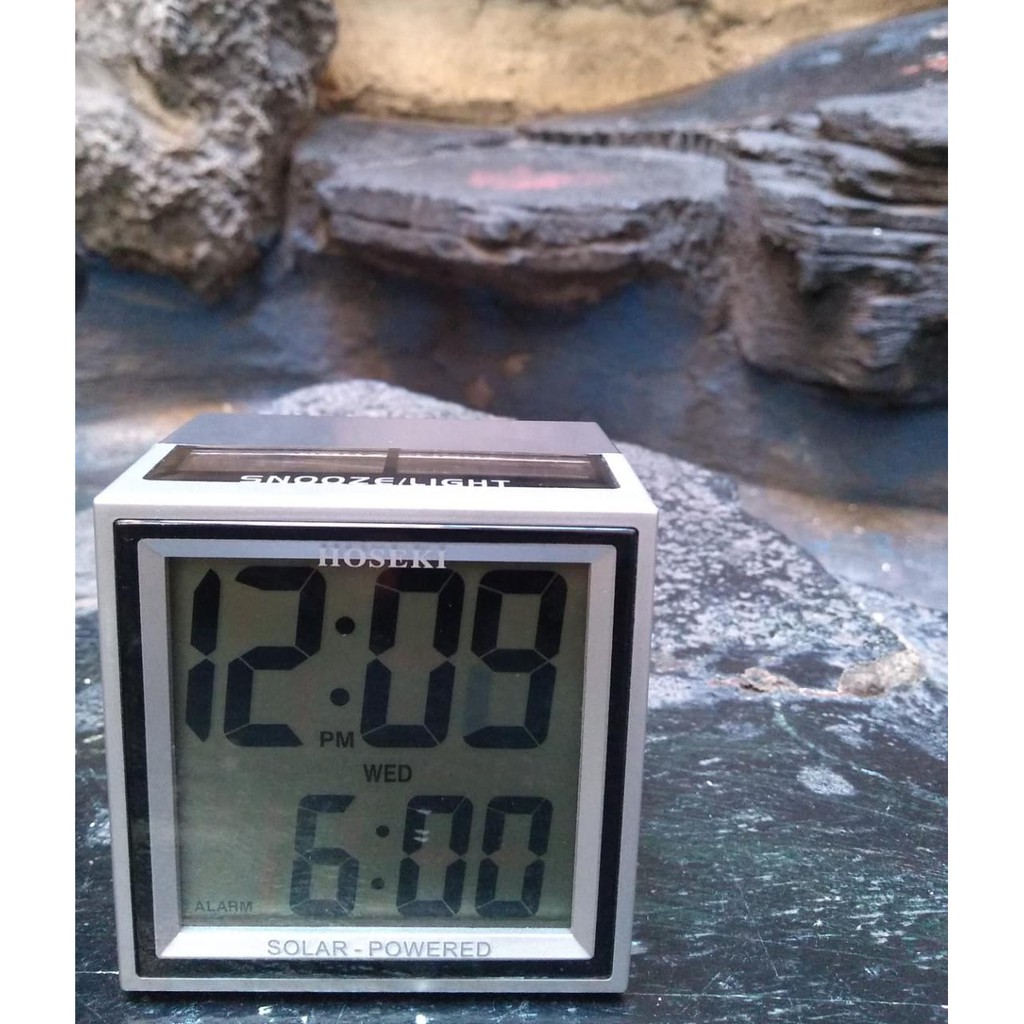 Hoseki LCD Alarm Digital Clock H-2188 Solar Powered