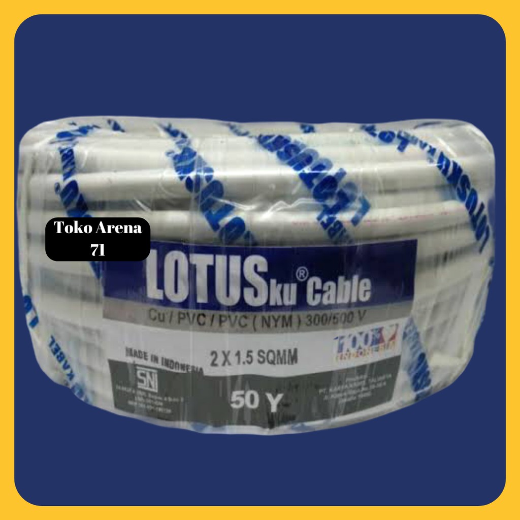 Kabel NYM Lotus 2x1.5  2x1,5 permeter SNI berkualitas kabel kawat