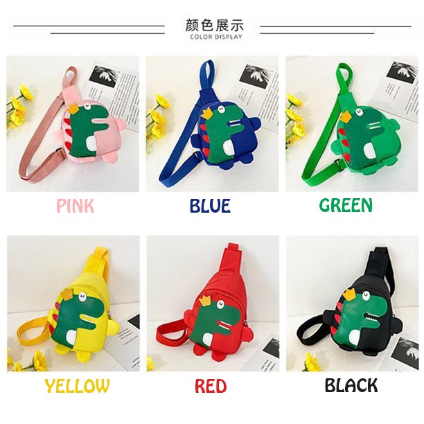 [Brandedbaby] TAS SELEMPANG ANAK DINO ANEKA WARNA