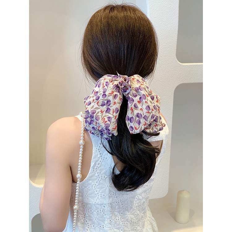 JEPIT RAMBUT FRENCH FLUFFY PITA BESAR MOTIF BUNGA KAIN BIG ELEGANT HAIRCLIP LARGE CHIFFON FABRIC FLORAL FLOWER PATTERNED KLIP AKSESORIS KOREA JEPITAN ALIGATOR