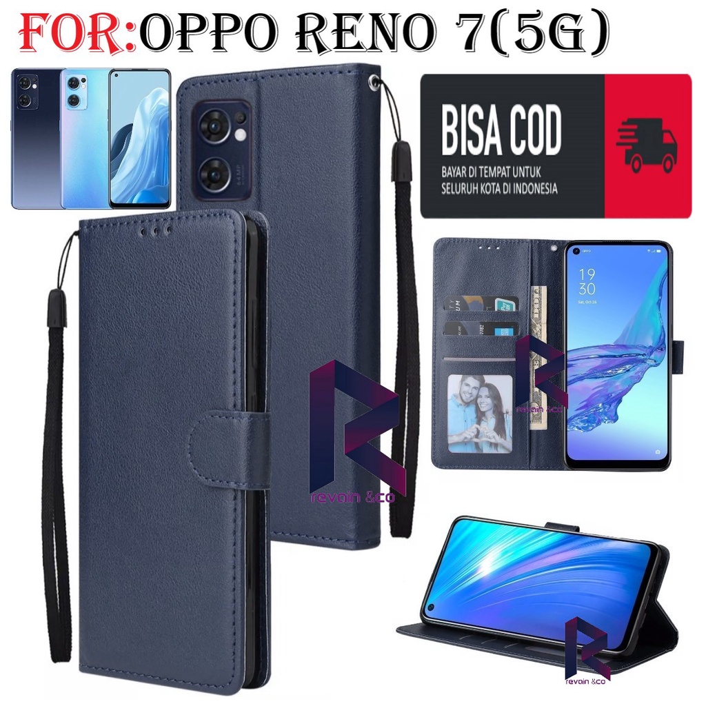 NEW OPPO RENO 7 5G CASE FLIP WALLET LEATHER KULIT PREMIUM SARUNG BUKA TUTUP FLIP CASE OPPO RENO 7 5G