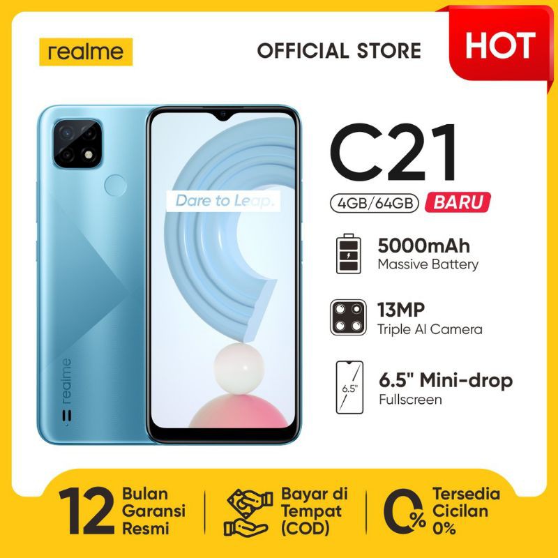 Realme C21 Ram 4/64GB & 3/32GB Garansi Resmi