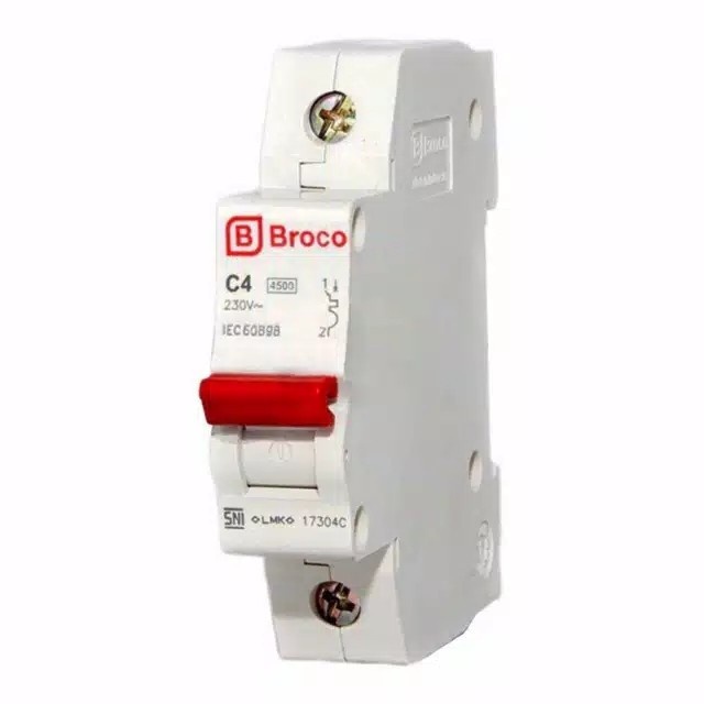 BROCO MCB 1 Phase 4A 17304C / MCB BROCO 4ampere 1 phase