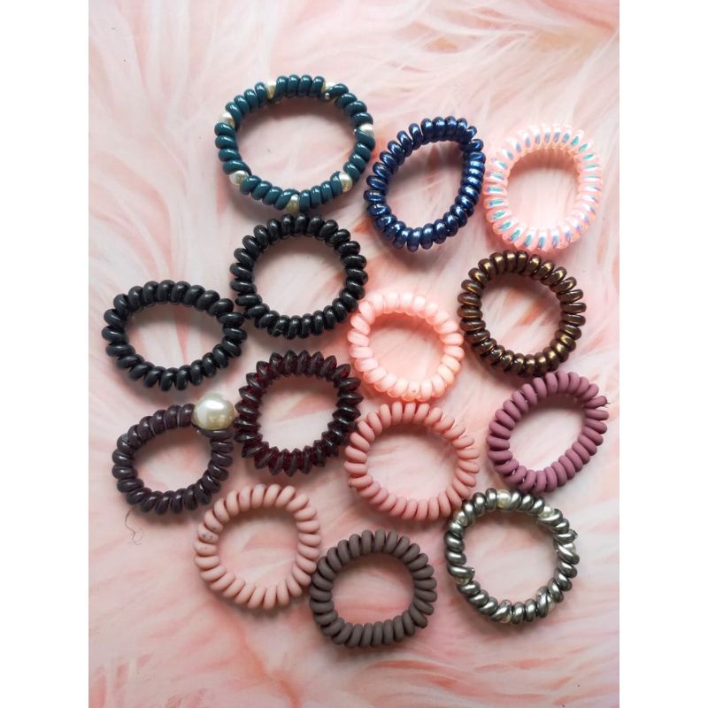 1 pcs ikat rambut spiral besar warna doff