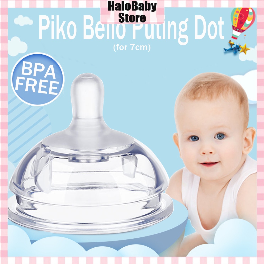 Halobaby 7cm Dot Wide Neck Dan Selang Botol Susu Piko Bello