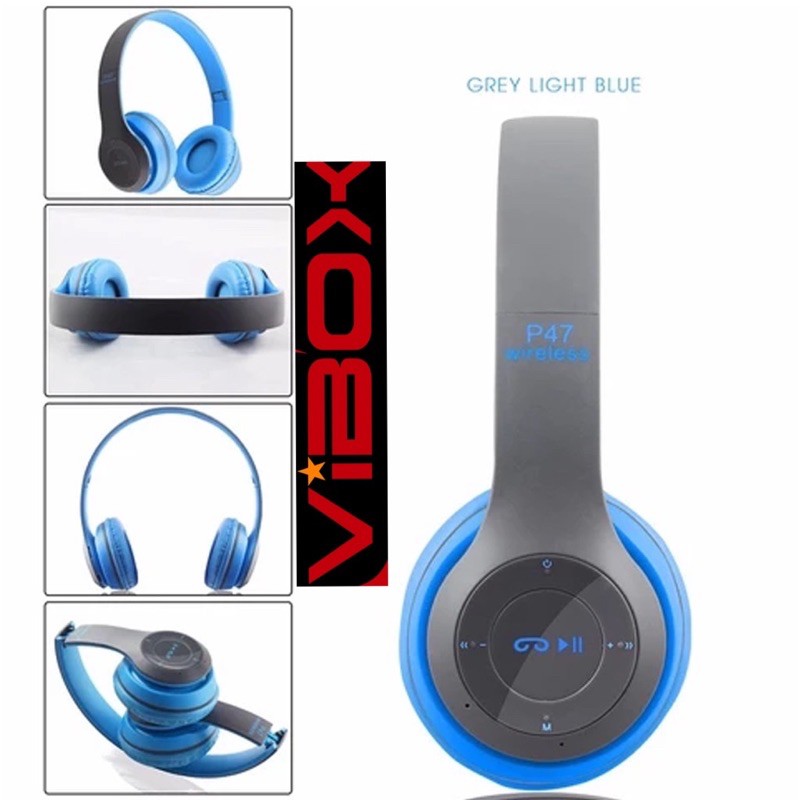 HEADPHONE BLUETOOTH BANDO P47 VIBOX SOFT COLOUR