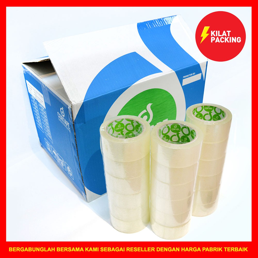 

HJK Lakban Cortape 2 inch 45 mm (90 yard) MURAH Ekonomis Per Dus