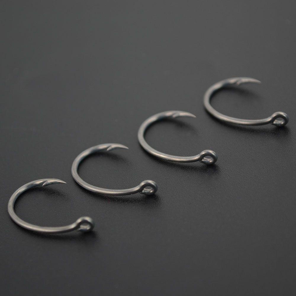 Chookyy 50Pcs Carp Hooks High Quality Lapisan Karbon Tinggi Aksesoris Memancing Ikan Bermata