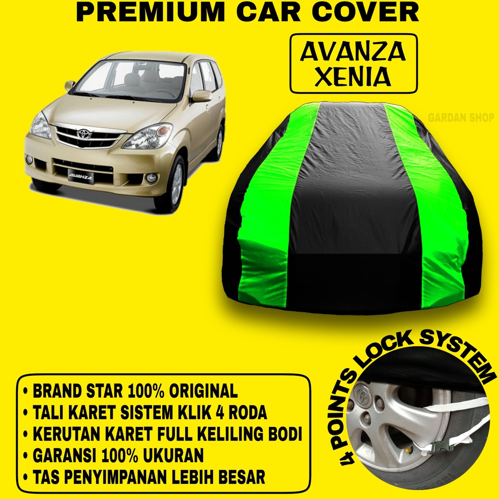 Body Cover AVANZA XENIA Sarung Strip HIJAU Penutup Pelindung Bodi Mobil Avanza Xenia PREMIUM