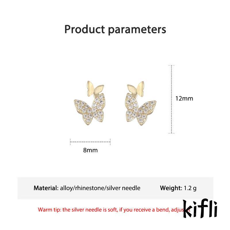 5pcs / Set Anting Stud Desain Butterfly Non Tarnish Untuk Wanita