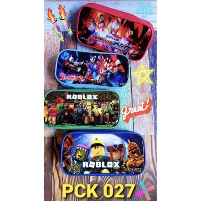 Kotak Pensil KAIN/PENCIL CASE PVC/tempat pensil-Roblox/ULTRaman-027