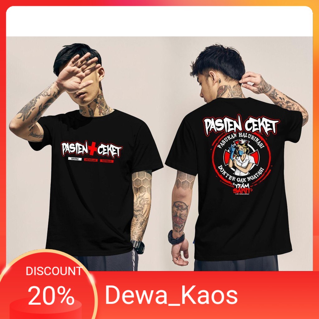 PASIEN CEKET DIVISI MENOLAK SEMBUH SUSTER MASKER / KAOS KEREN TEAM SAKIT / KAOS KEREN MURAH