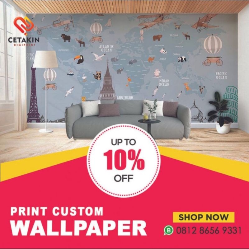 Cetak Wallpaper Dinding Custom