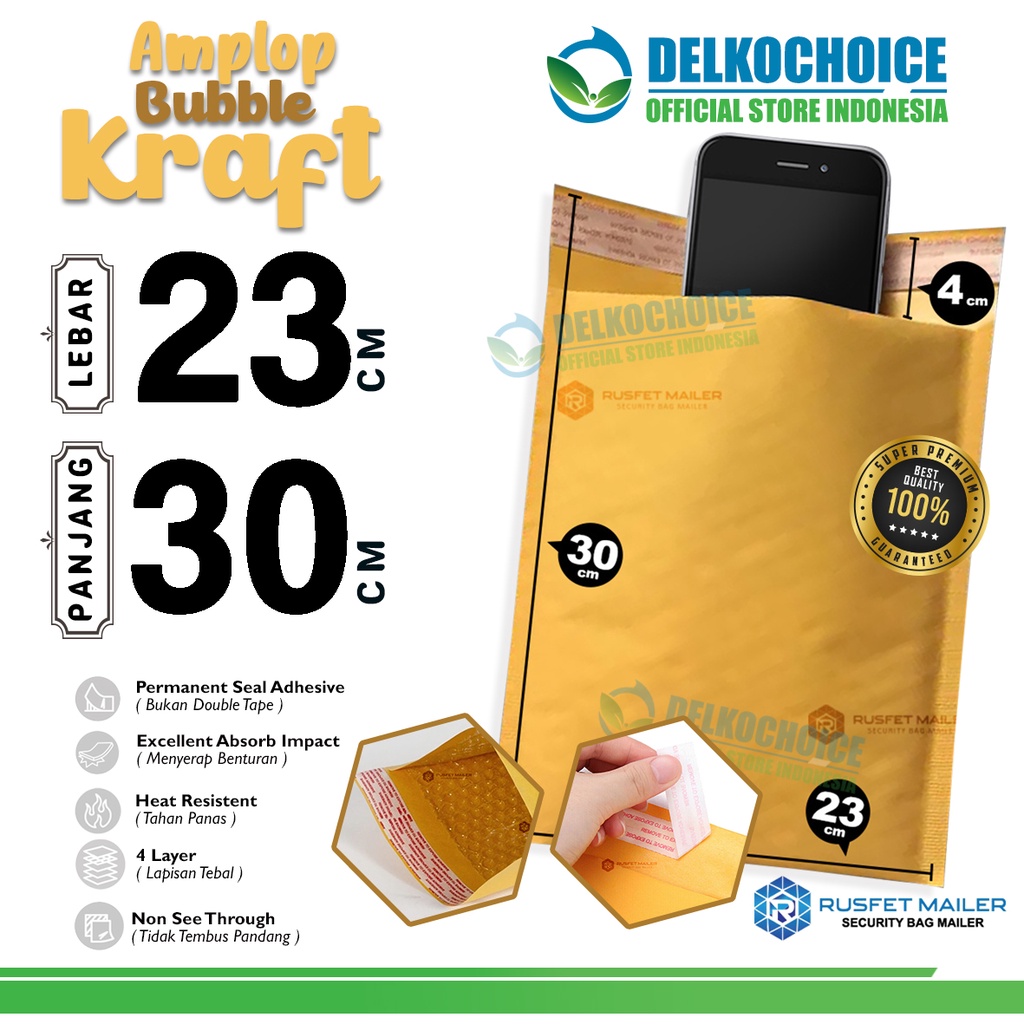 

Amplop Bubble Mailer KRAFT PAPER 23x26cm Bubblewrap Envelope Packing Online Rusfet Premium / SATUAN