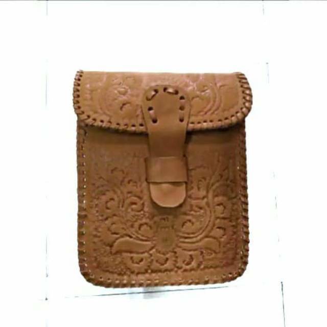 (BISA COD) TAS SELEMPANG KULIT ASLI PERSEGI PANJANG UKURAN BESAR 21x19x6 cm - SLING BAG WANITA OOTD