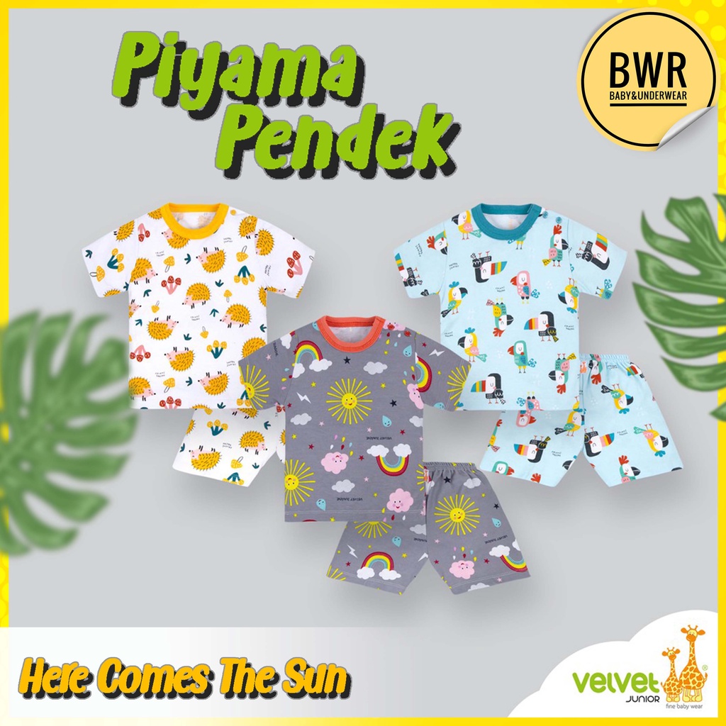 Setelan PENDEK Velvet Junior THE SUN / Piyama Anak Unisex Oblong Celana Pendek | Bwr IX