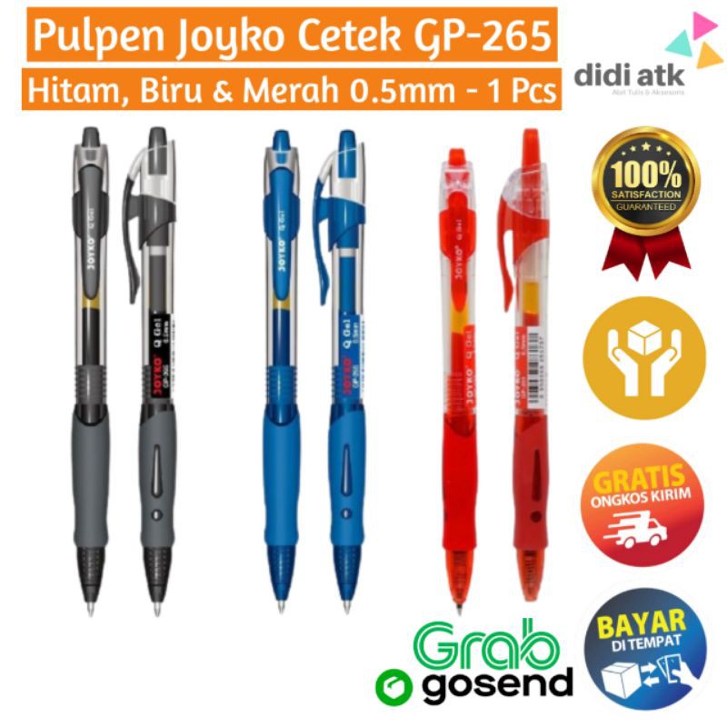 

Ecer 1 (Satu) Pulpen Joyko GP-265 / Pena Q Gel / Pen Jel Cetrek