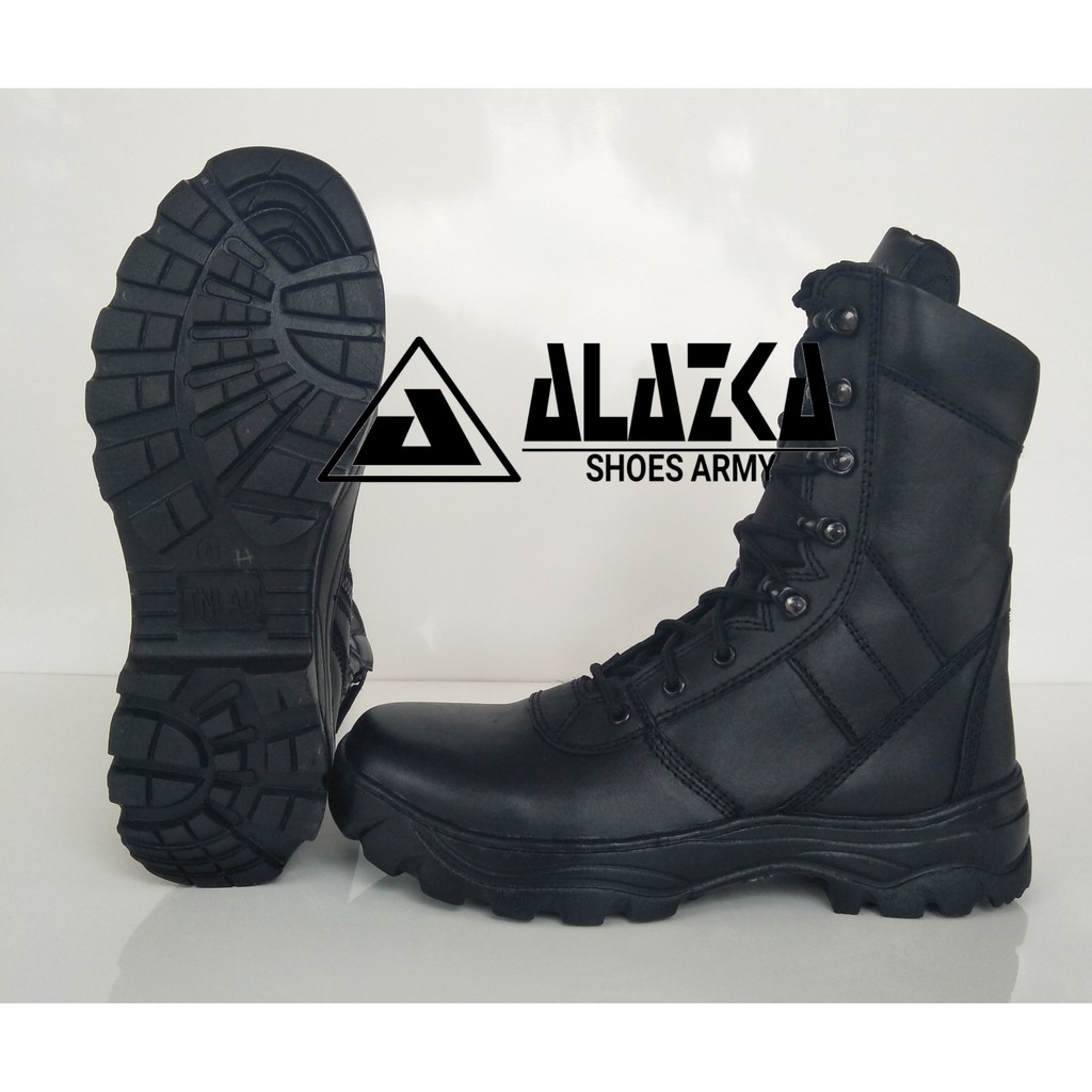Sepatu PDL Kulit Jatah TNI Terbaru 2018 Dop Sol TNI Merek Alazka
