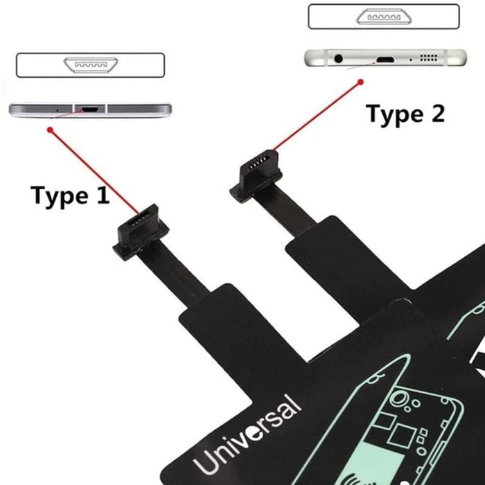 CHARGING RECEIVER QI PAD UBAH Handphone MICRO USB BISA WIRELESS CHARGE