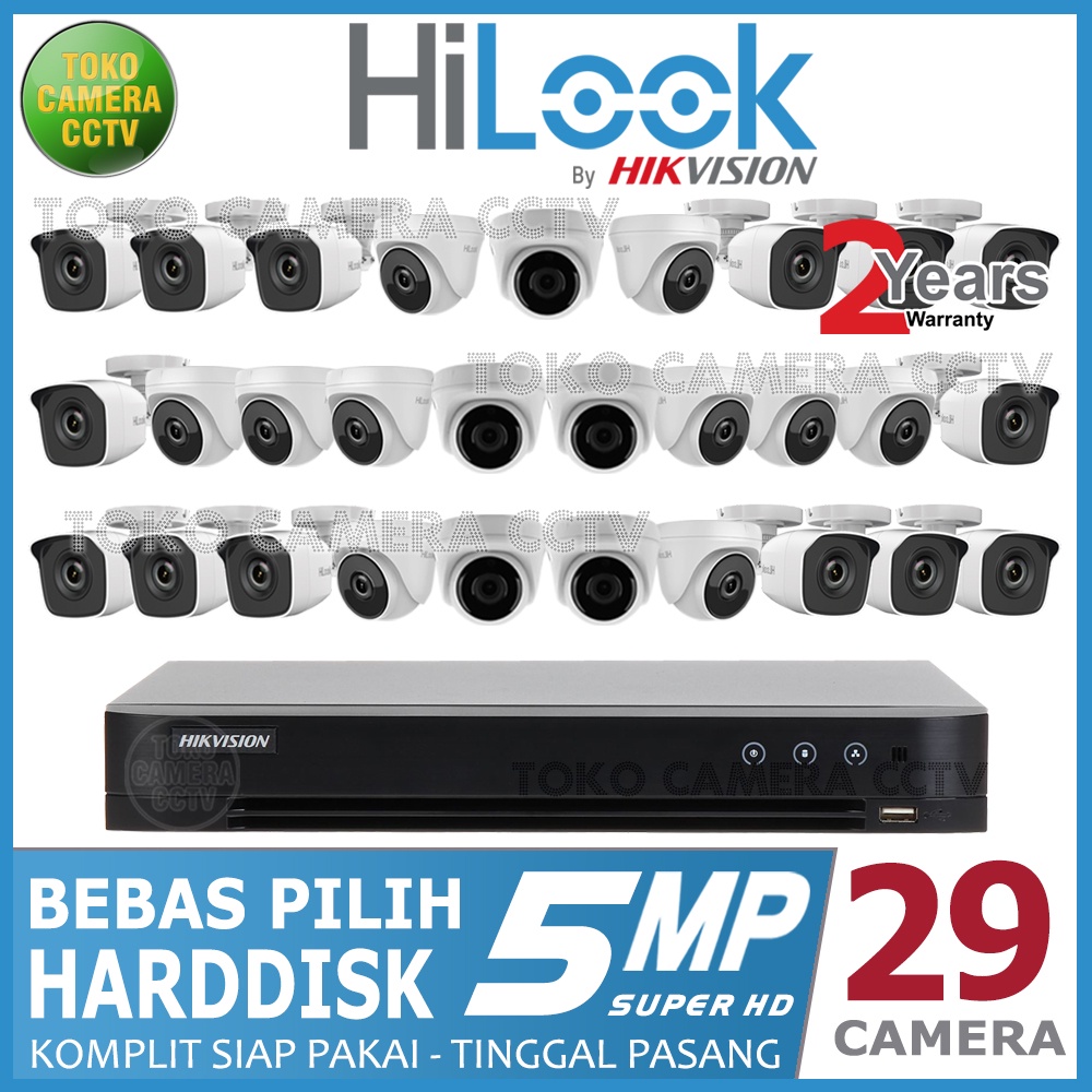 PAKET CCTV HILOOK 5MP 32 CHANNEL 29 KAMERA