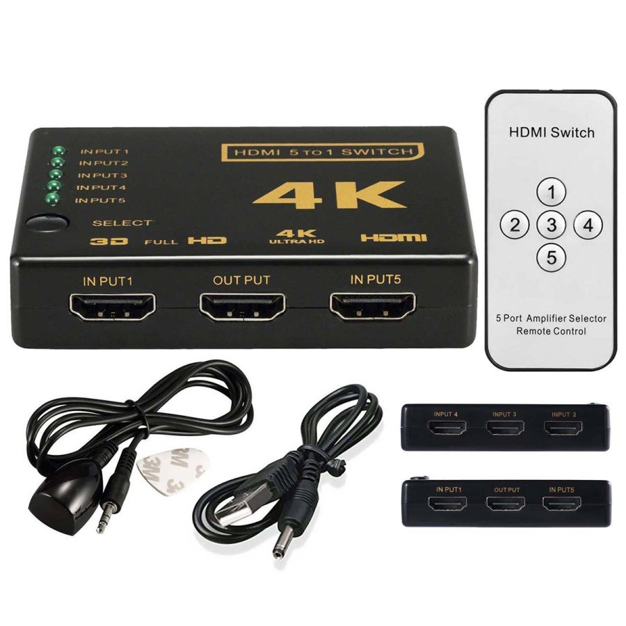 HDTV SWITCH 5 PORT SUPPORT 4K ULTRA HD WITH REMOTE / HDTV SWITCHER 5PORT