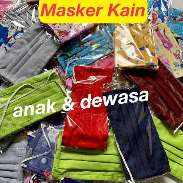 MASKER KAIN ANAK DAN DEWASA HIJAB MASKER MASKER MURAH MASKER TALI