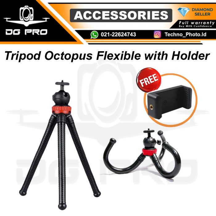 Tripod Tripod Takara FP-666 Flexible Gorilla Tripod Kamera HP DSLR Mirrorless(R9R0) Tripod Kamera Tr