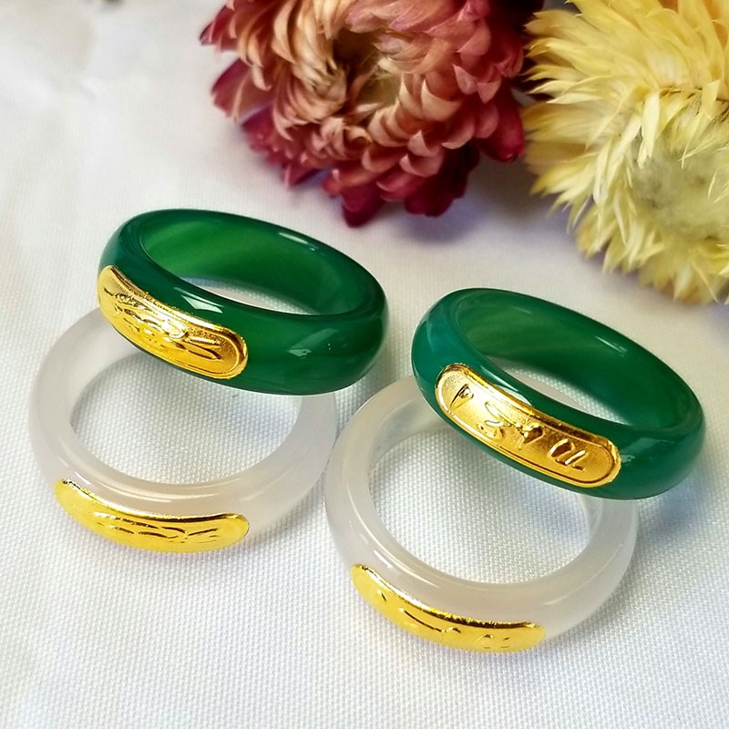 Cincin emas murni 24k sertifikat untuk investasi cincin couple jade ring mas asli cincin Cincin Pria Cincin Wanita-4