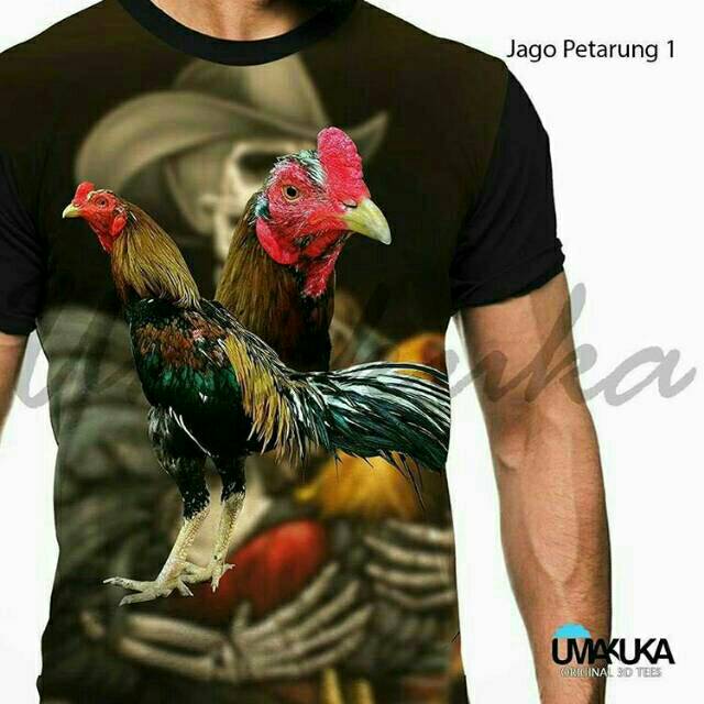 Jago petarung 1/kaos ayam/umakuka 3d full print/grosir kaos/kaos distro/keren/murah / bandung