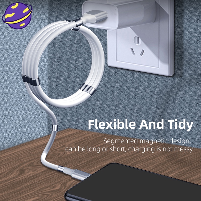 Kabel Data / Charger Nano Magnetik Tipe-C Fast Charging Untuk Android / IPhone