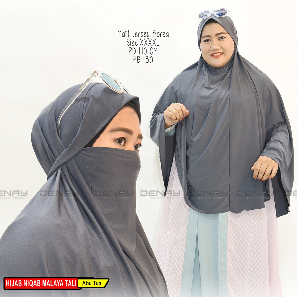 TOKODENAY - Hijab Masker - Niqab Malaya 2in1 - Bahan Jersey - Jilbab Wanita Muslimah - Best Seller